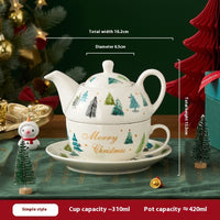 Gift Box British Teapot Gold-plated Coffee Set Ceramic Tea Set Christmas Gift
