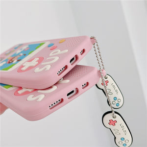 Cute Pinky Boo Cartoon Game Machine iPhone Case