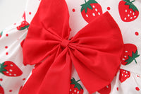 Big Bow Strawberry Spring Dress with Straw Hat (Toddler/Child)
