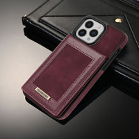 Card Holder Leather iPhone Case Photo Frame Magnetic Snap Protective
