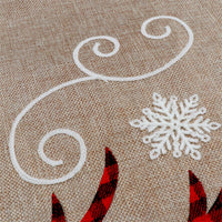 Plaid Reindeer Linen Tree Skirt
