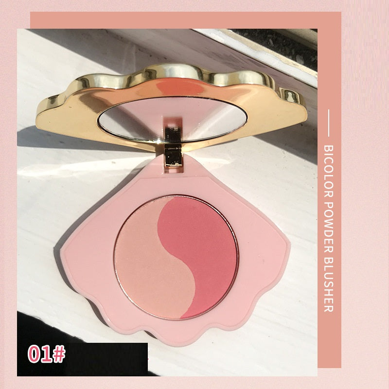 Sea Shell Powder Blush Bronzer Highlighter 2-in-1 Mirror Compact | Only ...