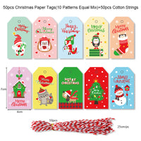 Etiquetas de regalo impresas navideñas de papel Kraft