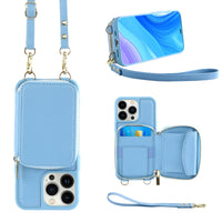 Crossbody Zipper Wallet Protective Leather iPhone Case
