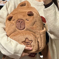 Capybara Plush Bear Large Capacity Backpack
