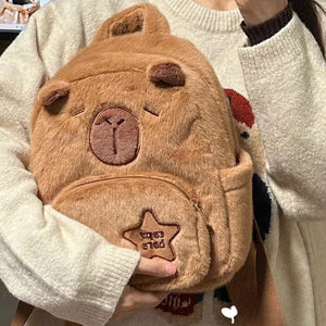 Capybara Plush Bear Large Capacity Backpack