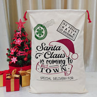 Christmas Canvas Double Drawstring Gift Bags
