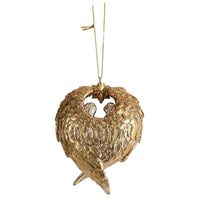 Holy Family In Gold Heart Christmas Ornament
