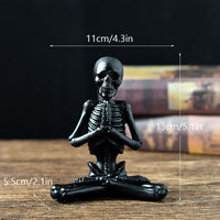 Halloween Horror Desktop Decoration Resin Ornaments Feature Modeling Yoga Skull Skeleton
