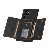 Three-Fold Wallet Leather Samsung Phone Case
