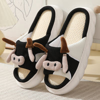 Cute Cartoon Cow and Frog Slippers