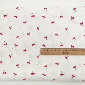 Strawberry Cherry Cotton Twill Fabric