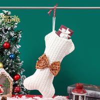 Knit Wool Dog Bone Christmas Stocking