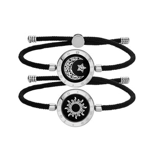 Bracelets de couple à détection intelligente Soleil-Lune