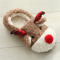 Fuzzy Reindeer Slippers
