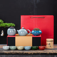 Simple Ceramic Kung Fu Tea Set Gift Box