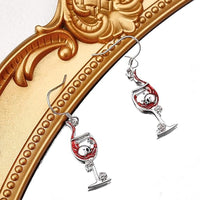 Skull Wine Glass Creative Earrings
