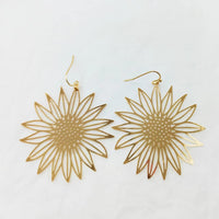 Hollow Sunflower Earrings
