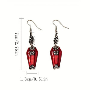 Halloween Earrings Ins Style Red Bat Spider Retro Vampire Earrings