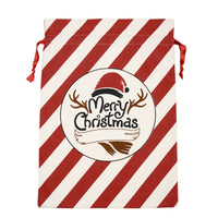 Candy Color Striped Christmas Cotton Drawstring Gift Bags
