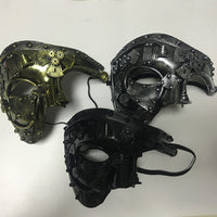 Demi-masque de fête de mascarade d'Halloween Steampunk
