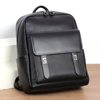 Large Capacity Business Travel Men's Leather Backpack
