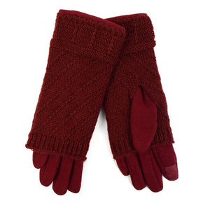 Double Layer Knit Touch Screen Winter Gloves