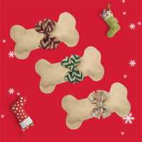 Christmas Stockings Jute Dog Bone Fish Shape Christmas Decoration
