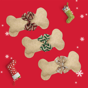 Christmas Stockings Jute Dog Bone Fish Shape Christmas Decoration