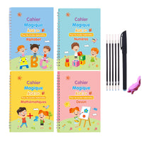 Children's Groove English Calligraphy Practice Board French German Painting Magic English Stickers Copy Control Pen Training Book
