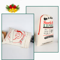 Christmas Canvas Double Drawstring Gift Bags
