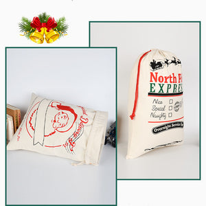 Christmas Canvas Double Drawstring Gift Bags