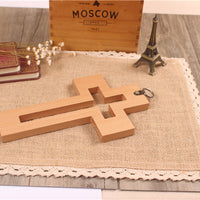 Adornos de cruz de iglesia de madera