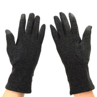 Stylish Touch Screen Gloves with Button Accent
