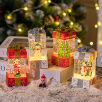 Christmas Gift Box Snow Globe Ornament Lights
