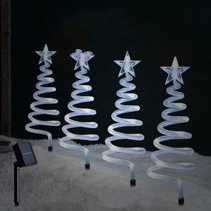 Spiral Christmas Tree Solar Yard Stakes