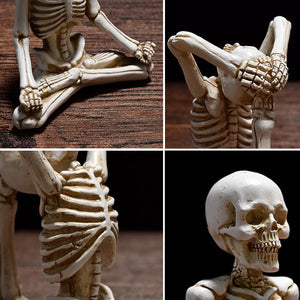 Halloween Horror Desktop Decoration Resin Ornaments Feature Modeling Yoga Skull Skeleton