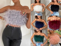 Fashion Fluffy Fluffy Tube Top All-match European And American Cross-border Tops
