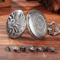 Steampunk Cyclops Octopus Pocket Watch Dice Set DND Game 7-Piece Set Dice Storage Box Retro Alloy Dice Full Set Portable Decorative Gift