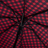 Paraguas compacto con estampado de cuadros - Apertura automática: Rojo