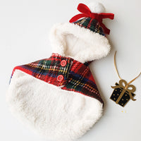 Dog Clothes Pets Plaid Christmas Hooded Cloak