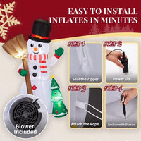 6.2FT Lighted Christmas Inflatable Decoration, Inflatable Snowman Holding Groom, Funny Blow Up Yard Decorations With Built-in LED Lights For Holiday Party Front Yard Lawn Garden Decor