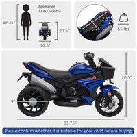 Electric Motorbike For Kids 6V Ride-On Motorcycle Toy With Music Horn Headlights Blue
