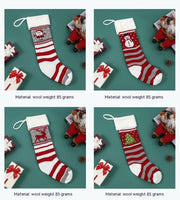 Christmas Decorations Knitted Wool Long Hanging Gift Stockings
