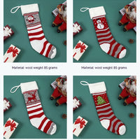 Christmas Decorations Knitted Wool Long Hanging Gift Stockings