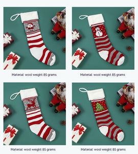 Christmas Decorations Knitted Wool Long Hanging Gift Stockings