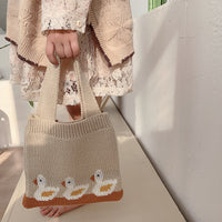 Children's Knitted Goose Tote Bag
