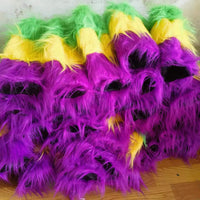 Mardi Gras Carnival Long Hair Fuzzy Leg Warmers