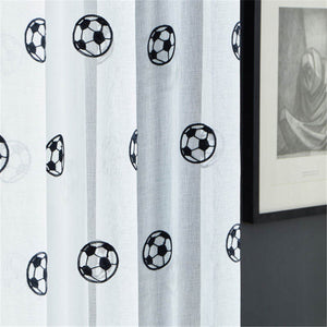 Children's Room Soccer Ball Embroidered Curtains