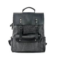 Unisex College Vintage Canvas Leather Backpack
